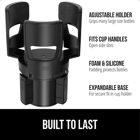 Gorilla Grip Adjustable Car Cup Holder Expander – Black