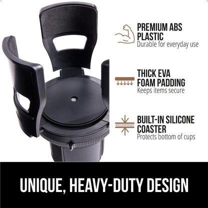 Gorilla Grip Adjustable Car Cup Holder Expander – Black