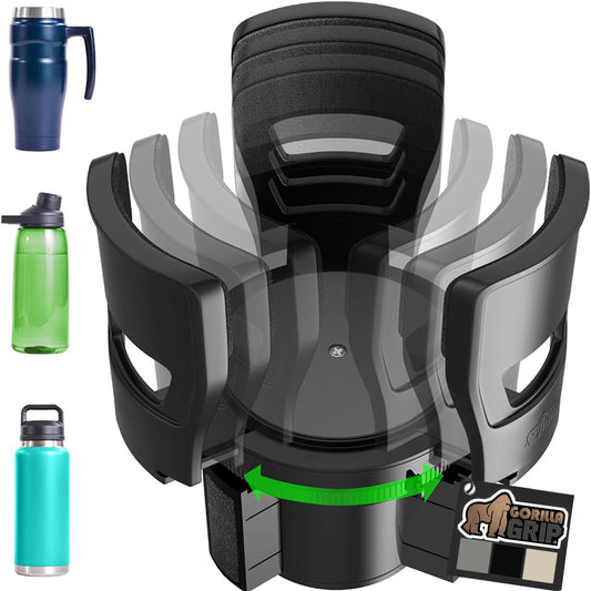 Gorilla Grip Adjustable Car Cup Holder Expander – Black