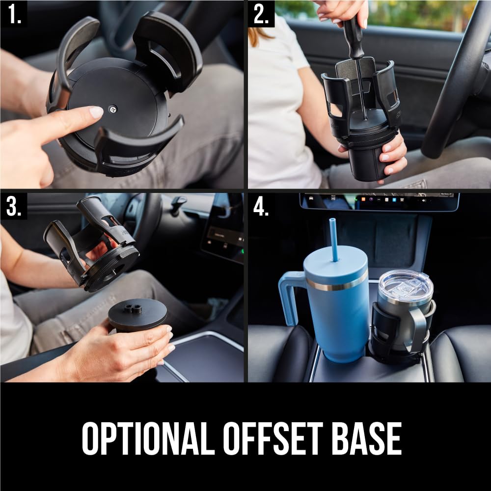 Gorilla Grip Adjustable Car Cup Holder Expander – Black