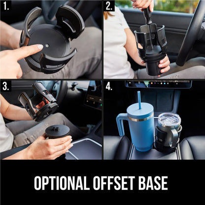 Gorilla Grip Adjustable Car Cup Holder Expander – Black