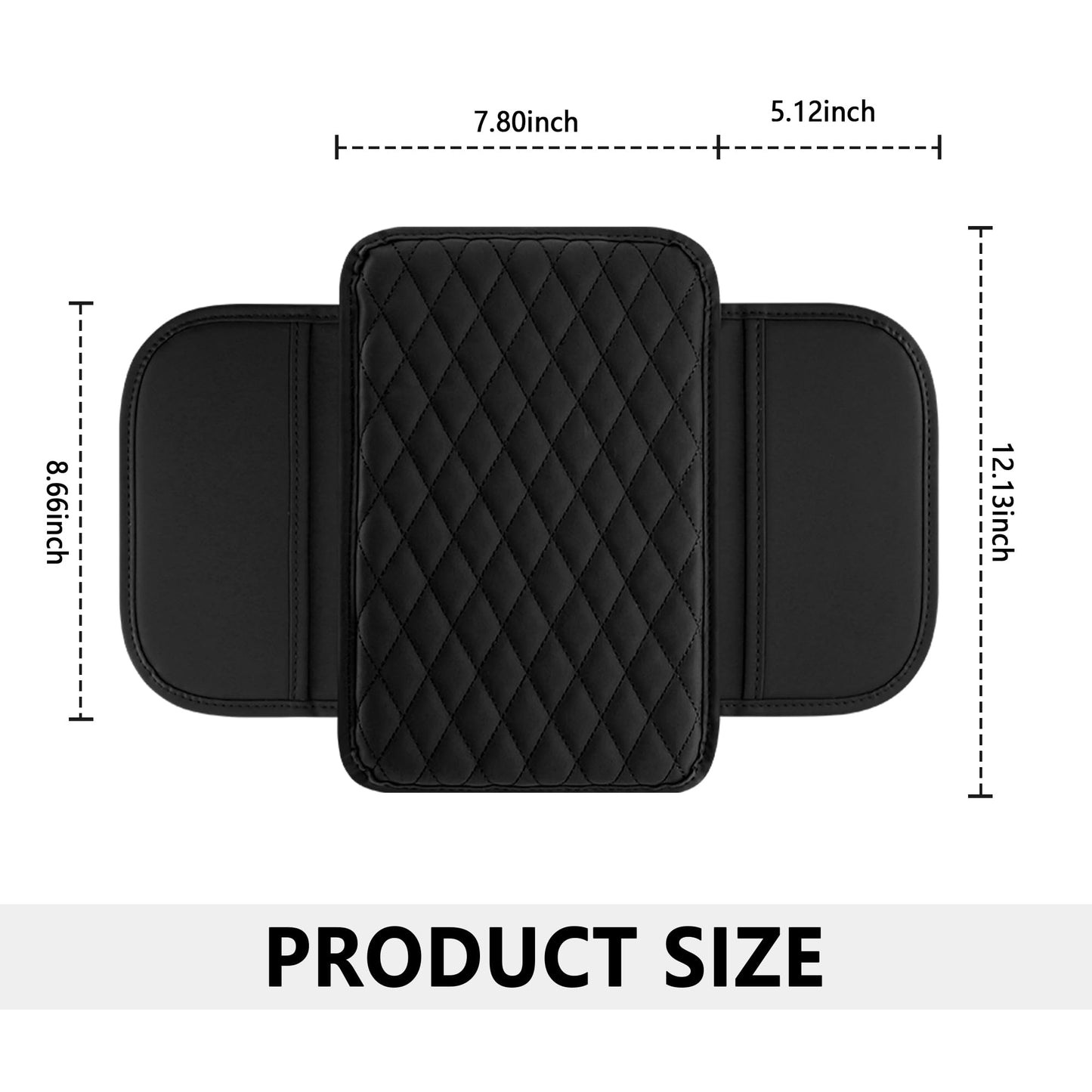 Stacool Car Center Console Cover – Microfiber Leather, Black