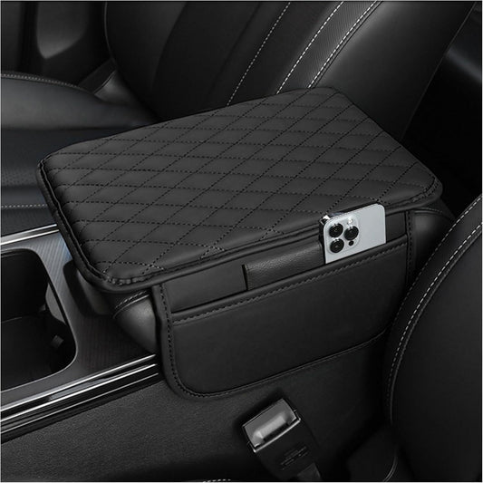 Stacool Car Center Console Cover – Microfiber Leather, Black
