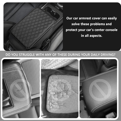 Stacool Car Center Console Cover – Microfiber Leather, Black