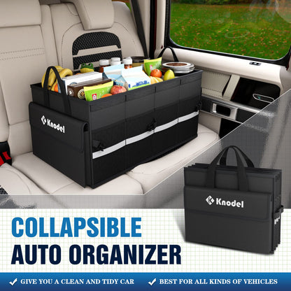 K KNODEL Car Trunk Organizer with Lid – Black