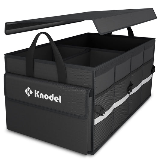 K KNODEL Car Trunk Organizer with Lid – Black