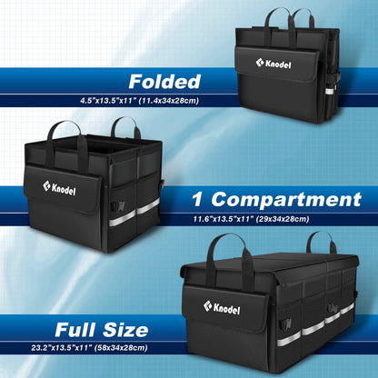 K KNODEL Car Trunk Organizer with Lid – Black