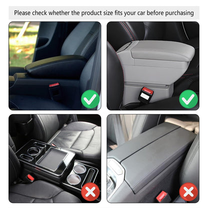 Stacool Car Center Console Cover – Microfiber Leather, Black