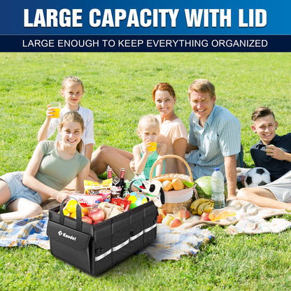 K KNODEL Car Trunk Organizer with Lid – Black